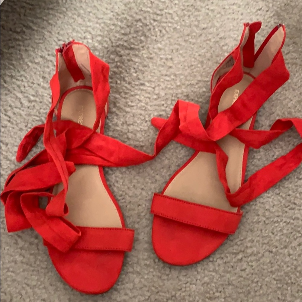 Red Express Tie Up Sandals